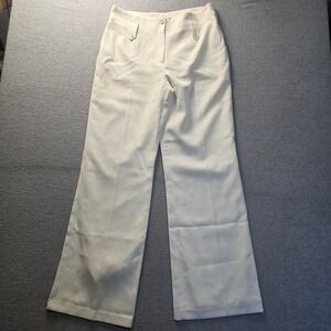 Chapter One Straight Leg Dress Pants Womens 10 White Trousers Career Fully Lined